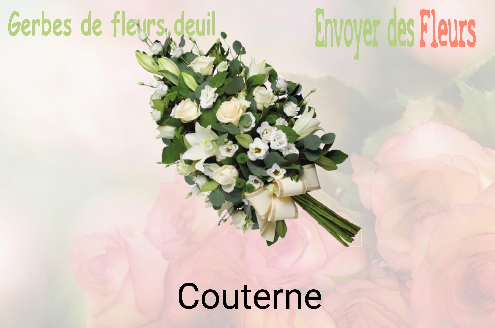 Gerbe de fleurs de deuil livrée à Couterne